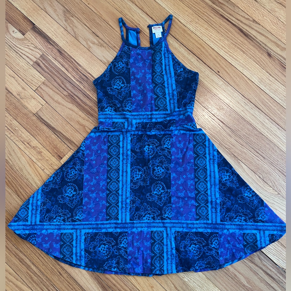 Blue and Black Patterned Dress